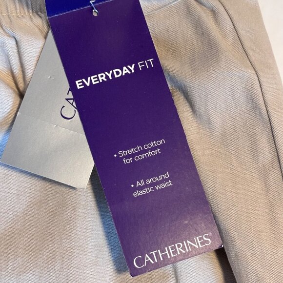 Catherine's Everyday Fit Women's 4X Stretch Cotton Shorts Elastic Waist In Beige - Picture 5 of 12